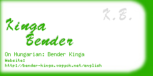 kinga bender business card